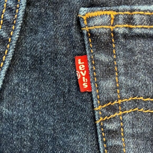 Levi's Ribcage Straight Ankle Distressed Dark Blue Jeans Sz 30 - Picture 7 of 16